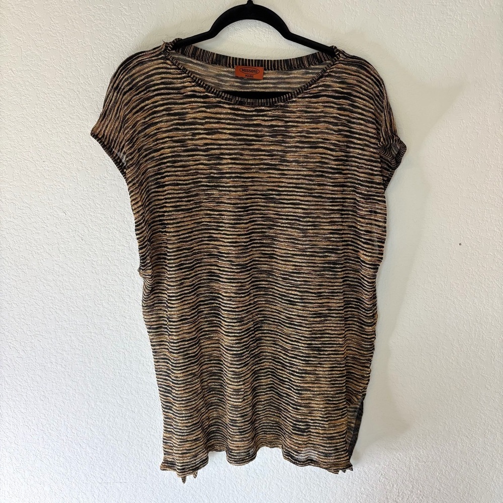 Missoni Knit Black and Gold Tunic Top Size Large